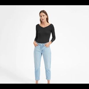 Everlane pina Micro-rib open v-neck
